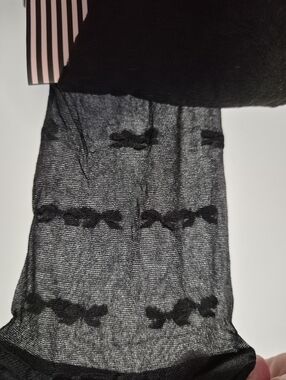 🩷5/$25🩷 Black Bow Nylon Tights, Plus Size 4X